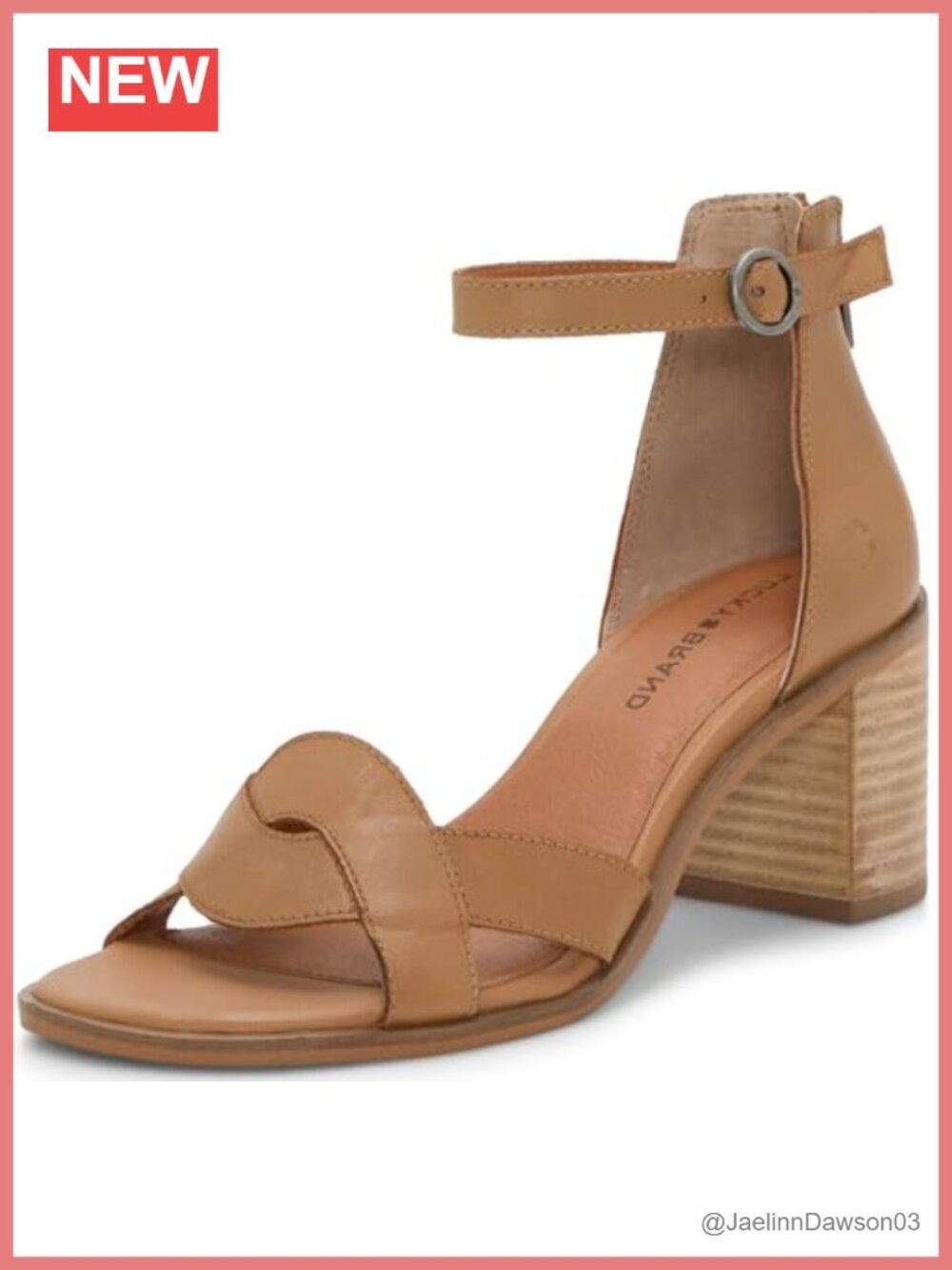Leather Block Heel Ankle Strap Sandals Women's Open Toe